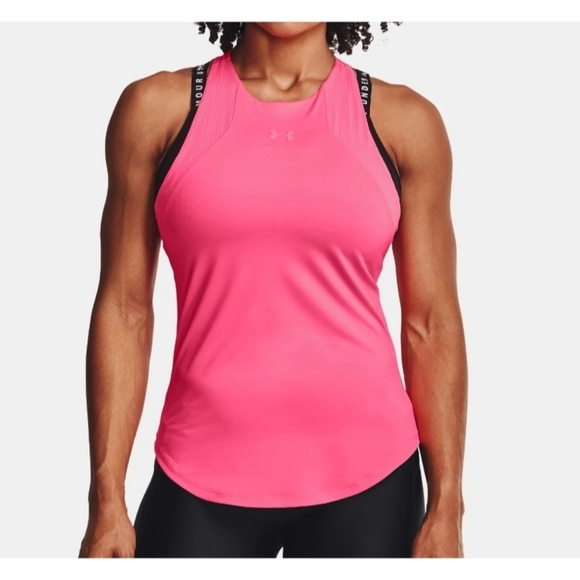 Under Armour Tops - Under Armour Women's Sport 2 in 1 Racerback Tank Top BIB Avy 1356299 Hot Pink M
